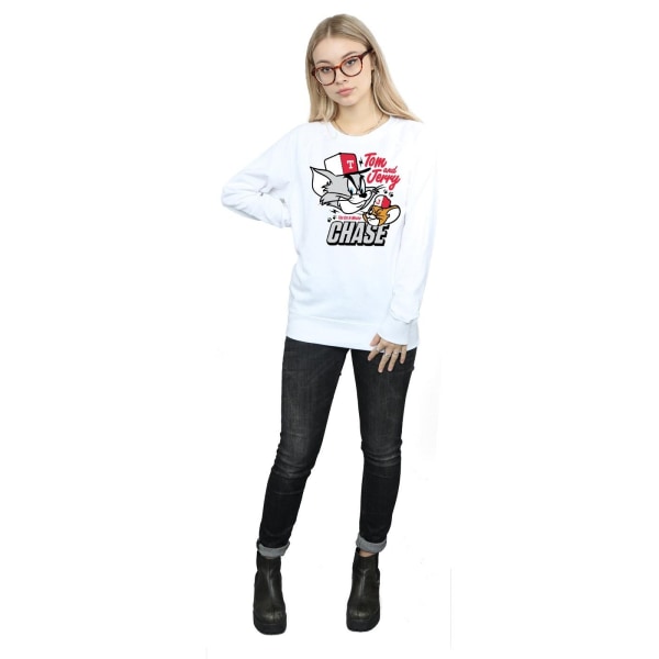 Tom And Jerry Dam/Dam Cat & Mouse Chase Sweatshirt S Whit White S