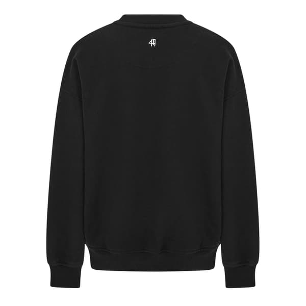 4th & Reckless Dam/Kvinnor Leon Logo Crew Neck Sweatshirt 10 Black 10 UK