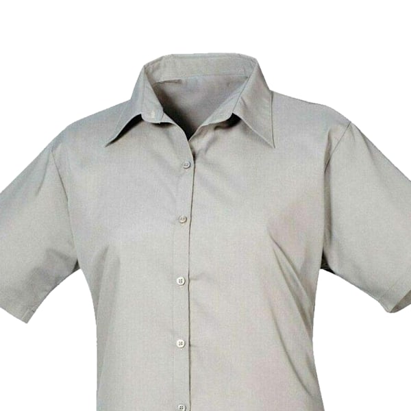 Premier Dam/Dam Poplin Kortärmad Blus 12 UK Silver Silver 12 UK