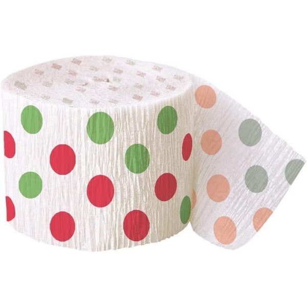 Unika Party Crepe-papper Polka Dot Christmas Streamers One Size White/Red/Green One Size