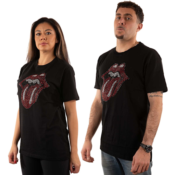 The Rolling Stones Unisex Adult Classic Tongue Embellished T-Sh Black L