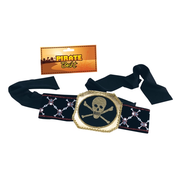 Bristol Novelty Unisex Deluxe Skull And Crossbones Piratbälte Black/Gold/Silver/Red One Size