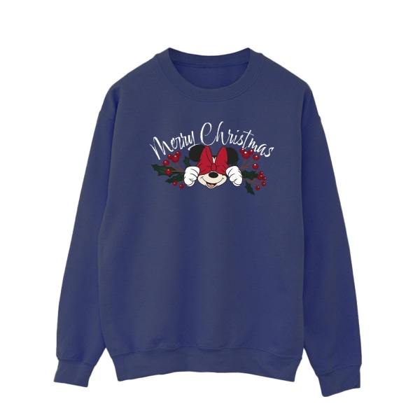 Disney Herr Minnie Mouse Christmas Holly Sweatshirt L Marinblå Navy Blue L
