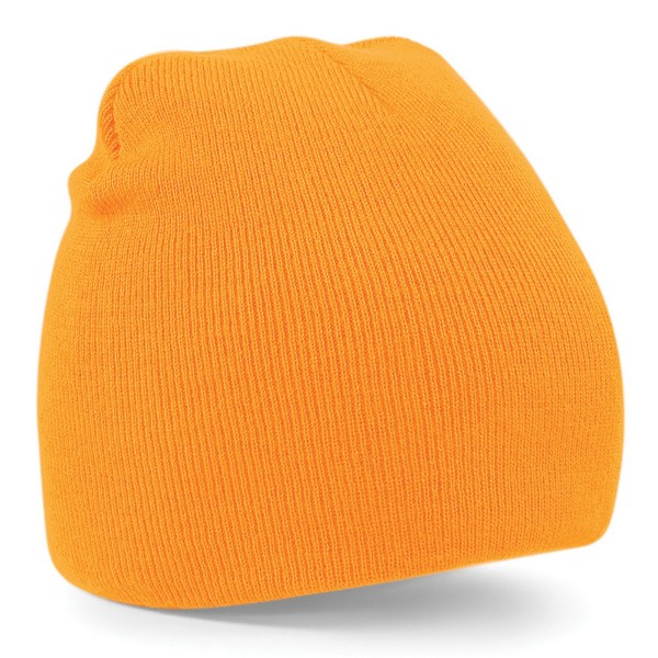 Beechfield Plain Basic Stickad Vinter Beanie Hat One Size Fluor Fluorescent Orange One Size