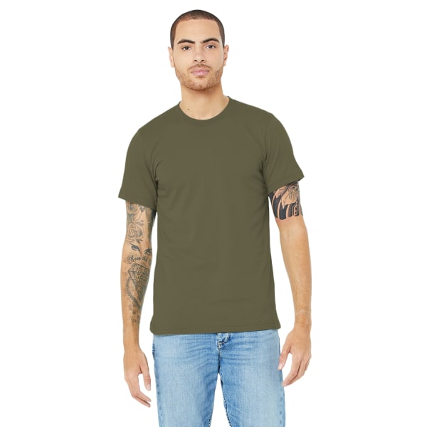 Canvas unisex jersey T-shirt med rund hals / kortärmad herr T-Sh Military Green L