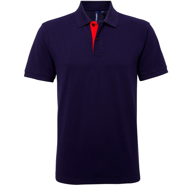 Asquith & Fox Mens Classic Fit Contrast Polo Shirt 2XL Navy/ Re Navy/ Red 2XL