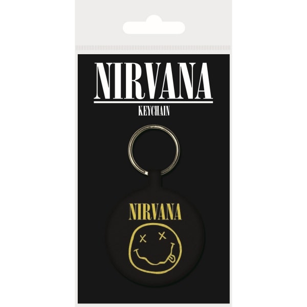 Nirvana Smiley Woven Keyring One Size Svart/Gul Black/Yellow One Size