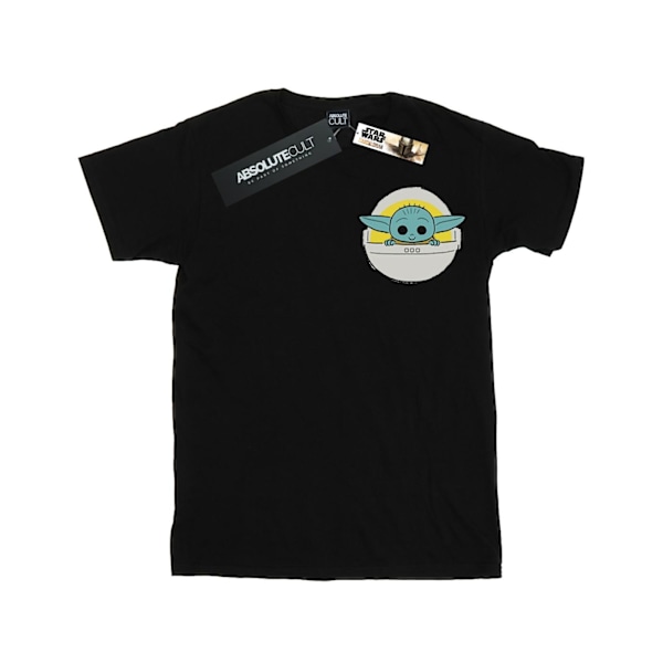 Star Wars The Mandalorian The Child Basket Breast Print T-shirt för män Black L