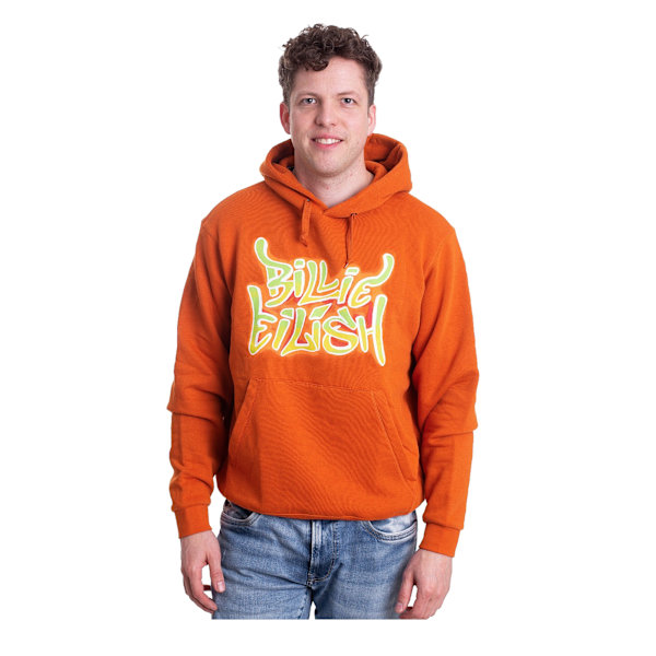 Billie Eilish Unisex Vuxen Flames Logo Hoodie M Orange Orange M