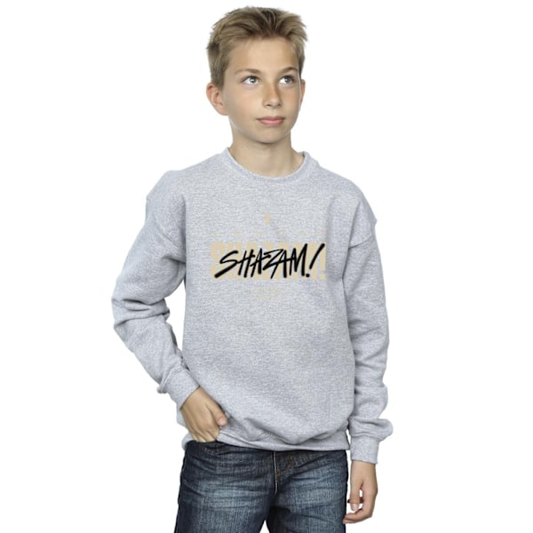 DC Comics Boys Shazam Fury Of The Gods Vandalised Logo Sweatshirt Sports Grey 9-11 Years