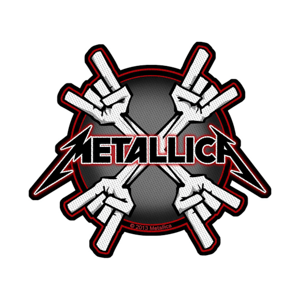 Metallica Horns Patch One Size Svart/Grå/Vit Black/Grey/White One Size