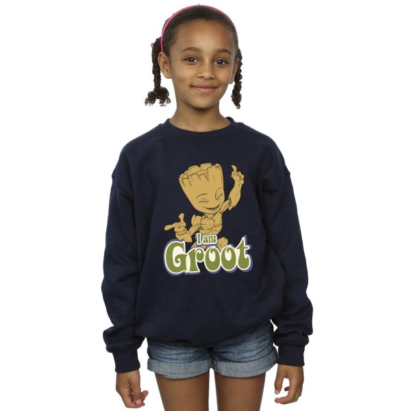 Guardians Of The Galaxy Girls Groot Dancing Sweatshirt 5-6 år Navy Blue 5-6 Years