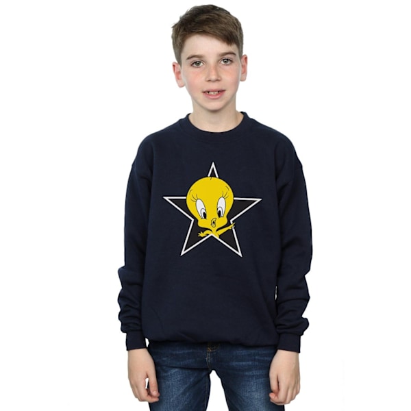 Looney Tunes Boys Tweety Pie Star Sweatshirt 9-11 år Marinblå Navy Blue 9-11 Years