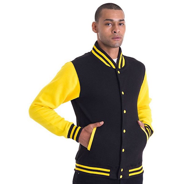 Awdis Unisex Varsity Jacka M Jet Black/ Sun Yellow Jet Black/ Sun Yellow M