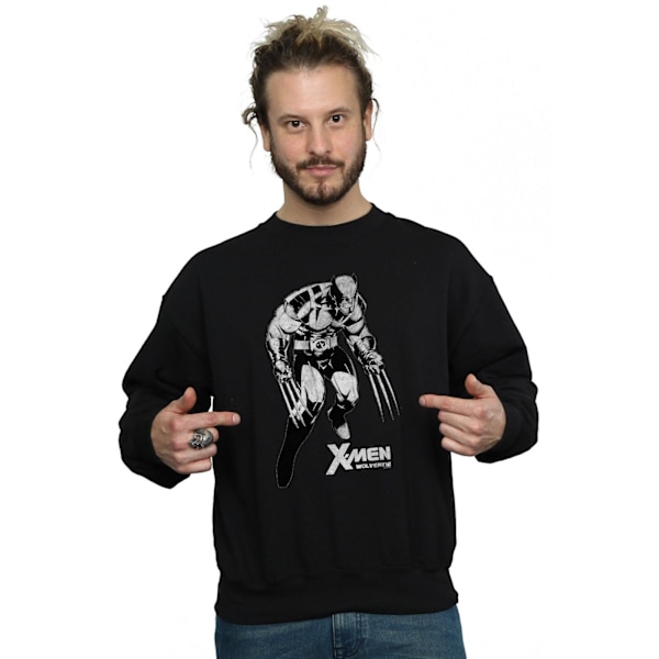 Marvel Herr X-Men Wolverine Tonal Sweatshirt M Svart Black M