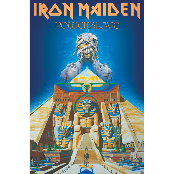 Iron Maiden Powerslave Textile Poster 106cm x 70cm Blå/Gul Blue/Yellow 106cm x 70cm