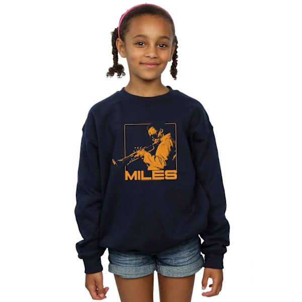 Miles Davis Flickor Orange Square Sweatshirt 5-6 År Marinblå Navy Blue 5-6 Years