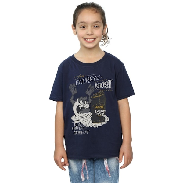 Looney Tunes Girls Taz Energy Boost Bomull T-shirt 5-6 år Marinblå Navy Blue 5-6 Years