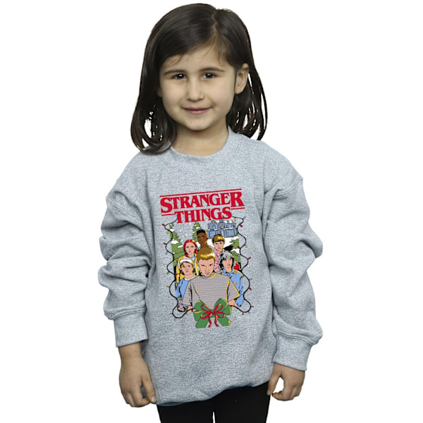 Netflix Girls Stranger Things Jul Affisch Sweatshirt 7-8 År Sports Grey 7-8 Years