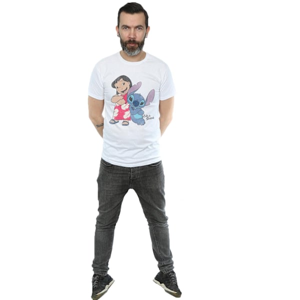 Lilo & Stitch Klassisk bomull T-shirt för män M Vit White M