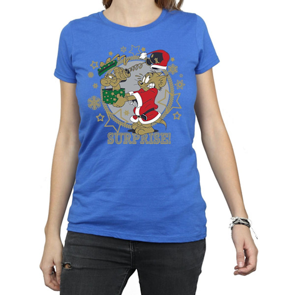 Tom And Jerry Dam/Damer Julöverraskning Bomull T-shirt S Royal Blue S