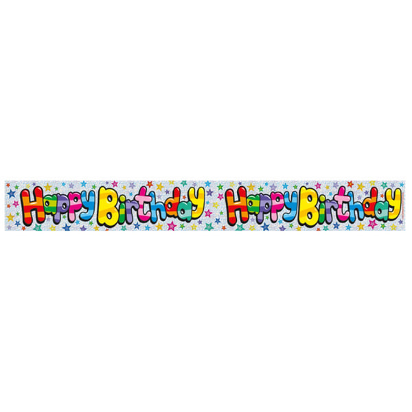 Expression Factory Holografisk Grattis på födelsedagen Rainbow Stripe Fo Multicoloured One Size