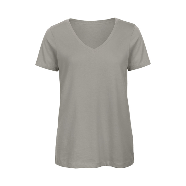 B&C Dam/Kvinnor Inspire Ekologisk Bomull V-ringad T-shirt 12 UK L Light Grey 12 UK