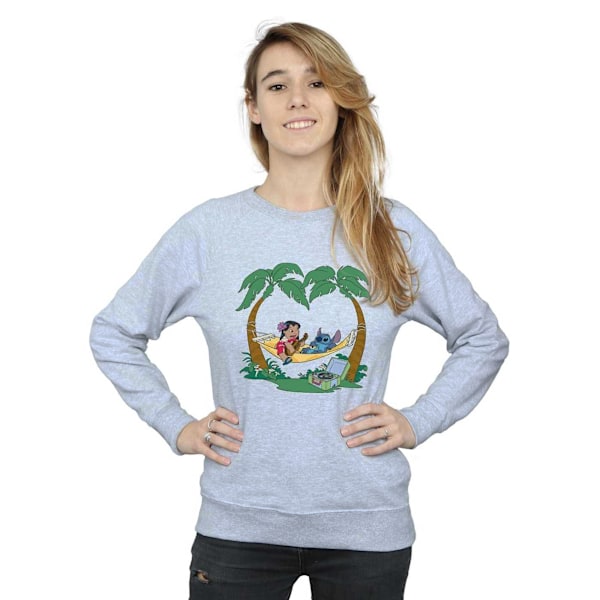 Disney Dam/Kvinnor Lilo Och Stitch Spela Lite Musik Sweatshirt Sports Grey L