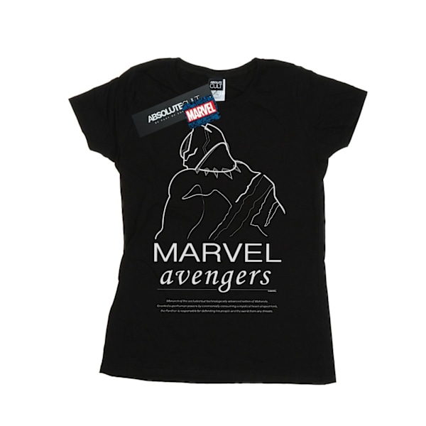 Marvel Dam/Kvinnor Black Panther Singel Linje Bomull T-shirt S Black S
