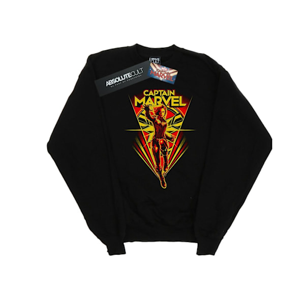 Marvel Dam/Damer Captain Marvel Flying V Sweatshirt XL Svart Black XL