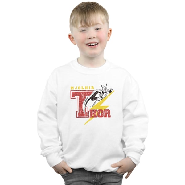 Marvel Pojkar Thor Mjolnir Sweatshirt 12-13 År Vit White 12-13 Years