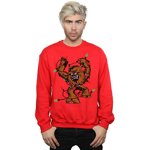 Star Wars Chewbacca Julgransbelysning Sweatshirt för Män M Röd Red M