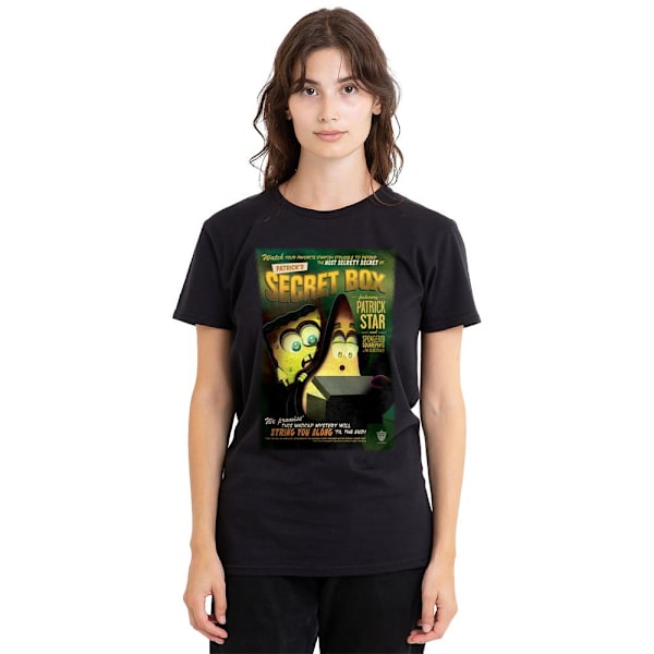 SvampBob Fyrkant Unisex Vuxen Patrick's Hemliga Låda T-Shirt Black XXL