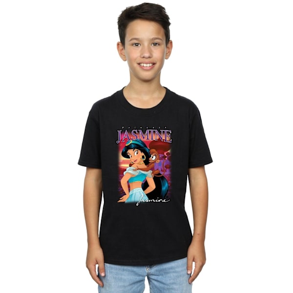 Disney Boys Aladdin Princess Jasmine Montage T-Shirt 9-11 år Black 9-11 Years