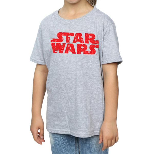 Star Wars flickor jul logotyp bomull T-shirt 9-11 år sport Sports Grey 9-11 Years