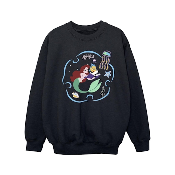 Disney Girls The Little Mermaid Läser En Bok Sweatshirt 5-6 År Black 5-6 Years