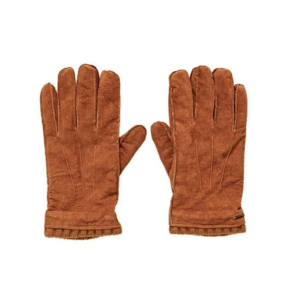 Pepe Jeans herr Leonardo mockahandskar i mocka, storlek one size Camel One Size