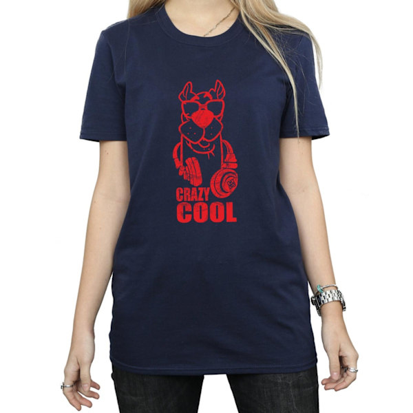 Scooby Doo Dam/Damer Crazy Cool Bomull Boyfriend T-Shirt 3X Navy Blue 3XL