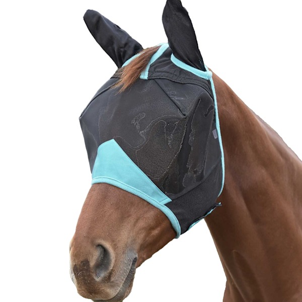 Weatherbeeta Comfitec Deluxe Fint Nät Flughuva Med Öron Black/Turquoise Cob