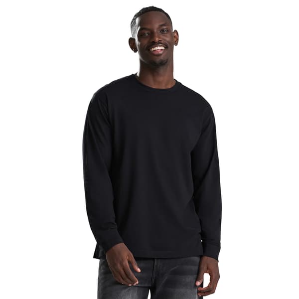 Awdis Långärmad T-shirt för män S Deep Black Deep Black S