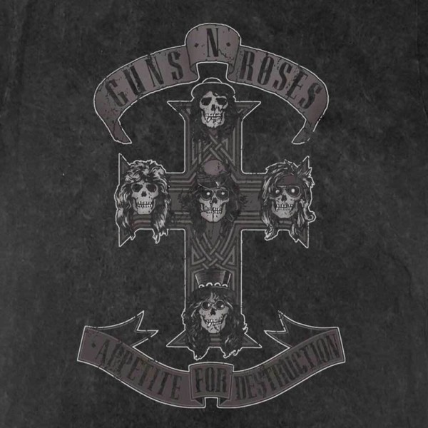 Guns N Roses Cross T-shirt för barn/barn 1-2 år Svart/Vit Black/White 1-2 Years