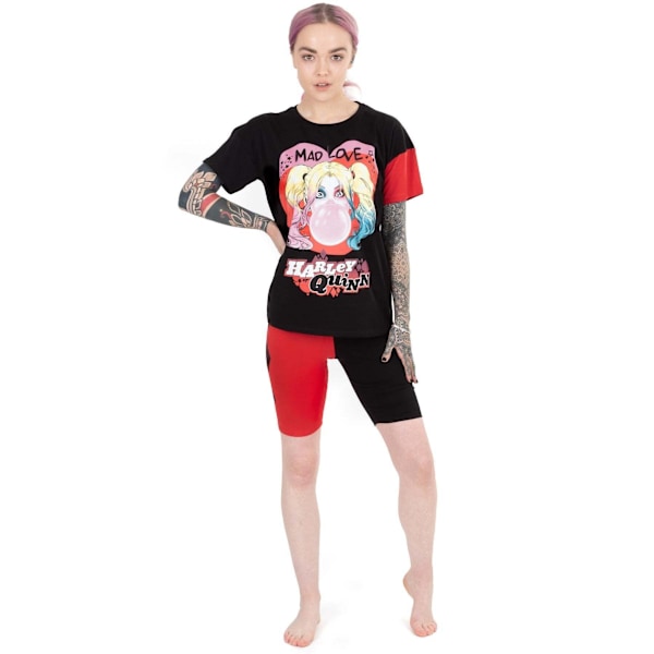 Harley Quinn Dam/Kvinnor Mad Love Pyjamas Set S Röd/Svart Red/Black S