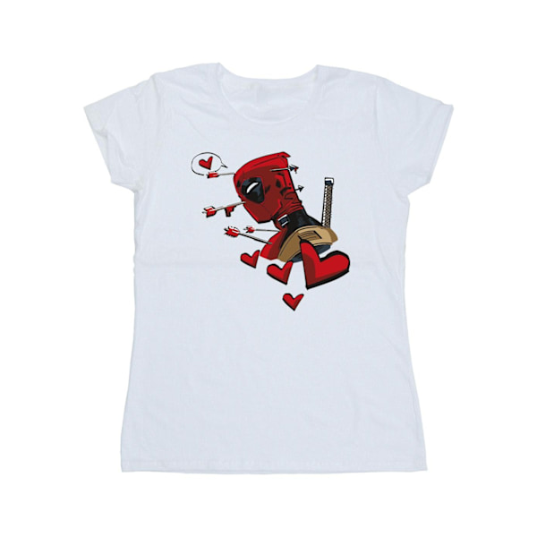 Marvel Dam/Kvinnor Deadpool Love Arrow Bomull T-Shirt XL Vit White XL