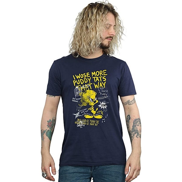 Looney Tunes Mens More Puddy Tats Tweety Bomull T-shirt S Marinblå Navy Blue S
