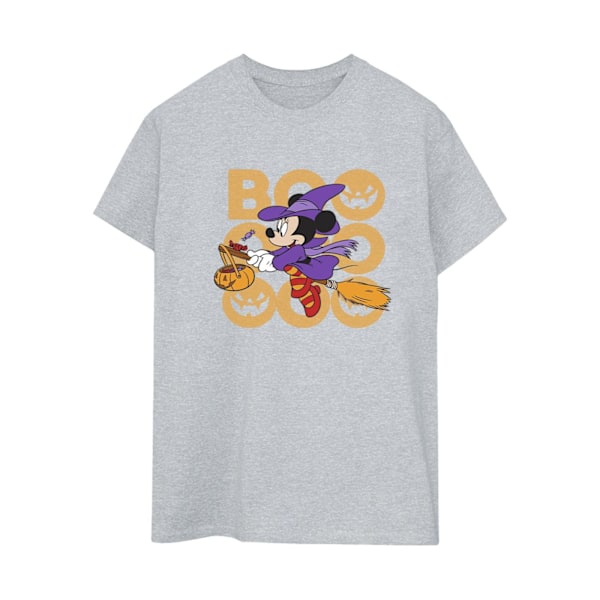 Disney Dam/Kvinnor Boo Häxa Minnie Mouse Bomulls Boyfriend T-shirt Sports Grey 4XL