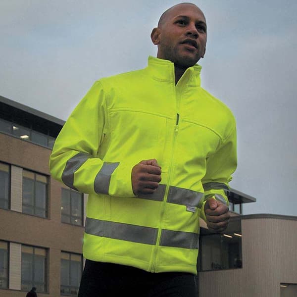 Result Core Herr High-Visibility Vinter Blouson Softshell Jacka Flourescent Yellow S