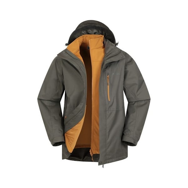 Mountain Warehouse Mens Bracken Extreme 3 i 1 Vattentät Jacka Dark Green 3XL