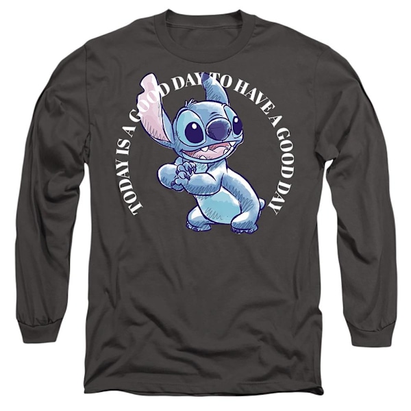 Lilo & Stitch Unisex Vuxen Good Day T-Shirt S Gråmelerad Charcoal S