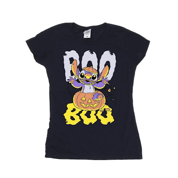 Lilo & Stitch Dam/Kvinnor Boo Pumpa Bomulls T-Shirt XL Marinblå Navy Blue XL