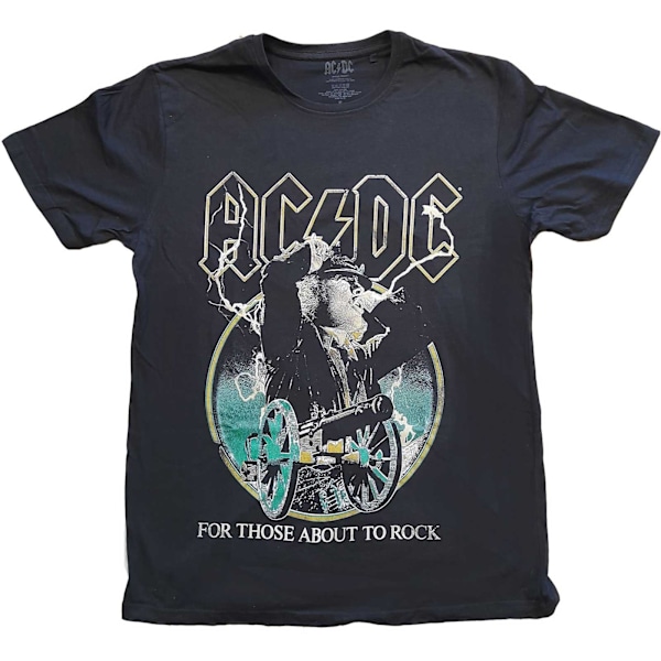 AC/DC Unisex Vuxen For Those About To Rock Outline T-Shirt M Svart Black M